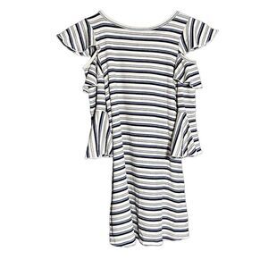 Truly me by SaraSara Girls Striped Cold Shoulder Dress youth 10 New